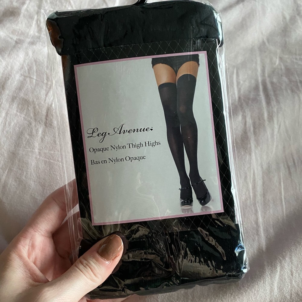 New Leg Avenue Nylon Thigh Highs (Black)
